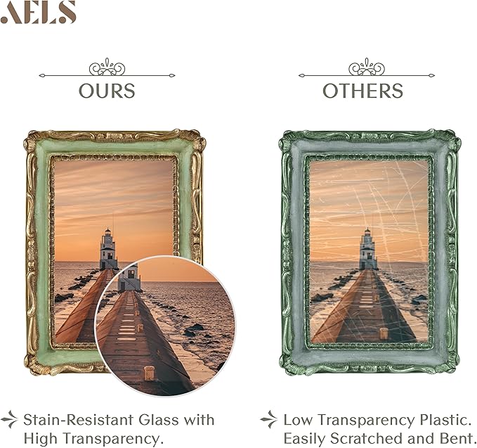 AELS 4x6 Inch Vintage Picture Frame, Elegant Antique Photo Frames - Image 3