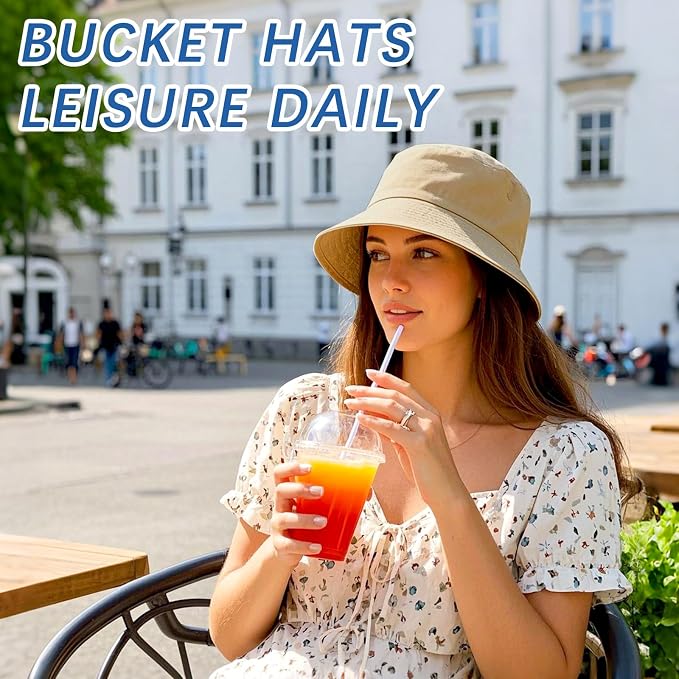 Bucket Hats Bulk Solid Color DIY Blank Hat Bucket Hats - Image 7