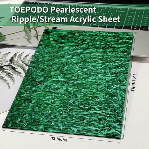 TOEPODO Pearlescent Ripple Cast Acrylic Sheets 1/8inch Thick Marble Acrylic - Image 5