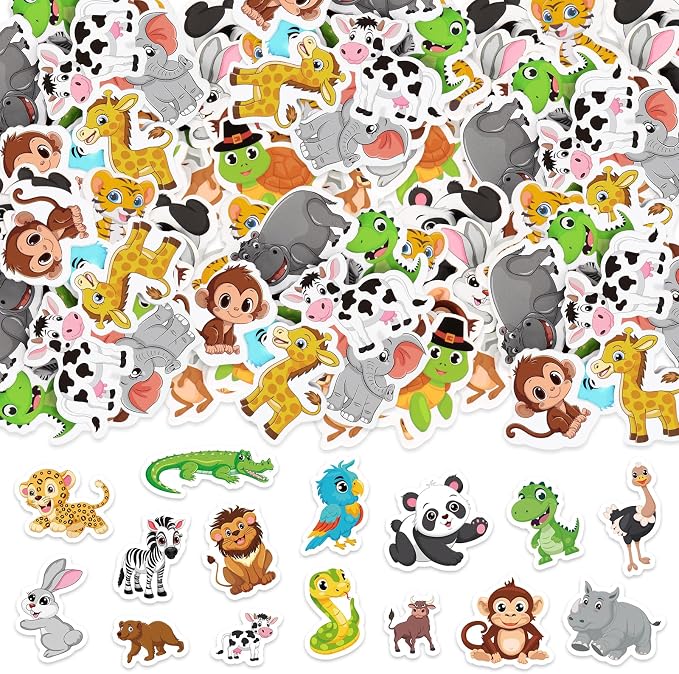 300Pcs Animals Foam Stickers, Self-Adhesive Cartoon Forest Animals Foam Reward by Bonieset