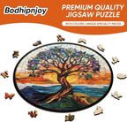 Bodhipnjoy Wooden Puzzles for Adults 500 Pieces, Stained Glass Tree of Life - Image 4