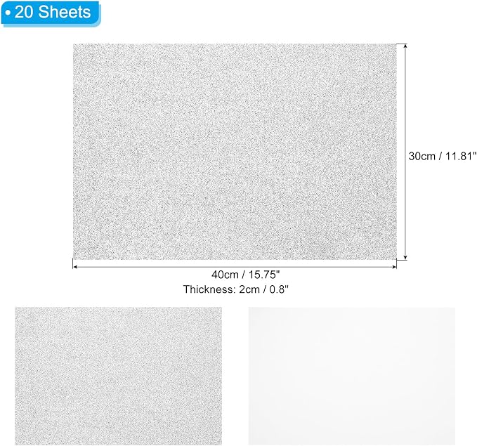 PATIKIL 20 Sheets 2mm Glitter Foam Sheet - Image 2