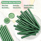 Wax Seal Kits, Pine Green Sealing Wax Sticks, HOSEALING Glue Gun and Wax Seal - Image 2