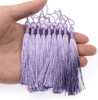 VAPKER 100 Pieces Purple Silky Handmade Soft Tassels 13cm/5-Inch - Image 4
