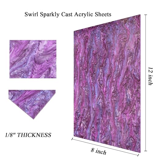 TOEPODO Pearl Cast Acrylic Sheets Pearlescent Glitter Acrylic Sheet 1/8 - Image 2