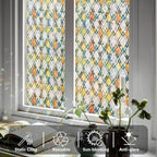 Window Privacy Film Stained Glass 17.5" x 157.4" Rainbow | Static cling – no - Image 6