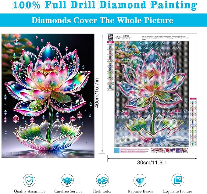 Lotus Diamond Painting Kits for Adults Beginners - Image 3