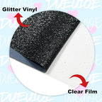 DUEUIOE Black Glitter HTV Heat Transfer Vinyl Roll - Image 2