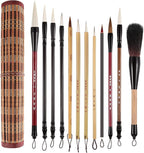 Marspark 12 Pieces Chinese Calligraphy Brushes Painting Writing Watercolor Ink by Marspark