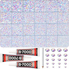 31000Pcs White AB Rhinestones for Bedazzling, Iridescent Multi Sizes 2-6mm by Worthofbest