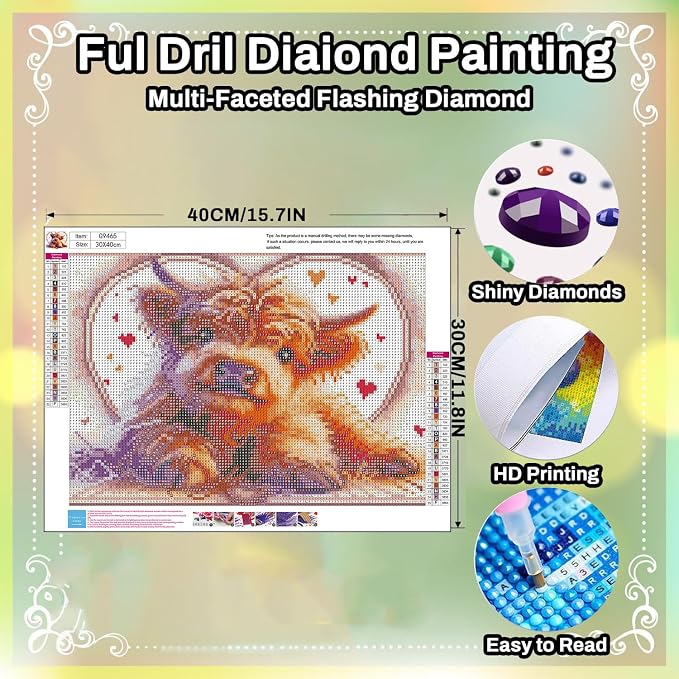 HITO Cow Diamond Painting Kits for Adults - Image 2