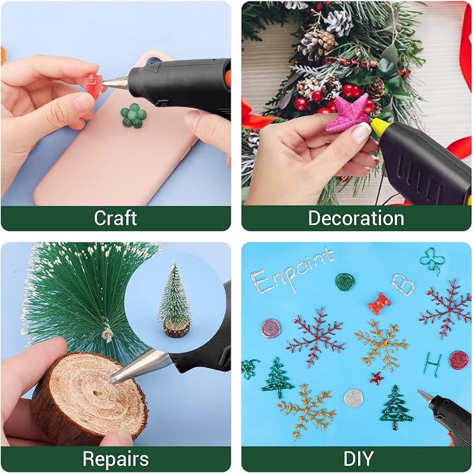 ENPOINT Glitter Color Hot Glue Sticks Full Size, Adhesive Glue Sticks Standard - Image 4