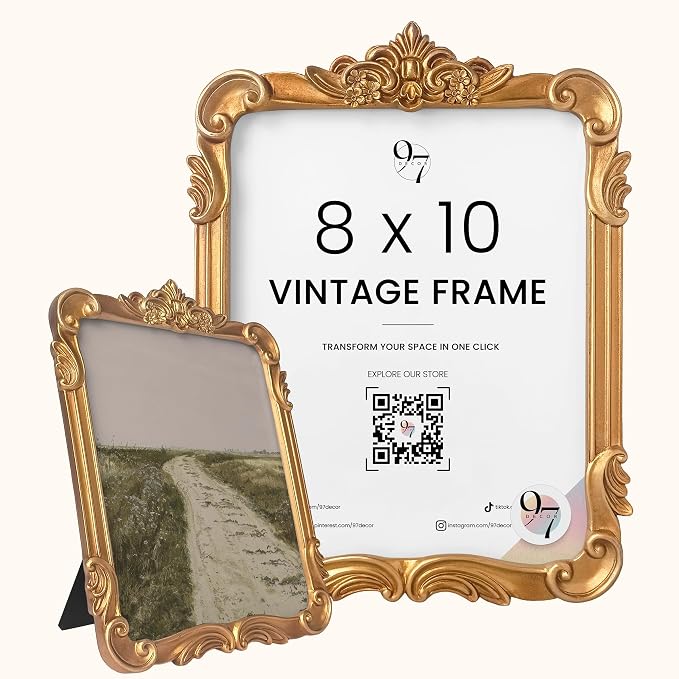 97 Decor 8x10 Vintage Picture Frame, Vintage Gold Frames 8x10 by 97Decor