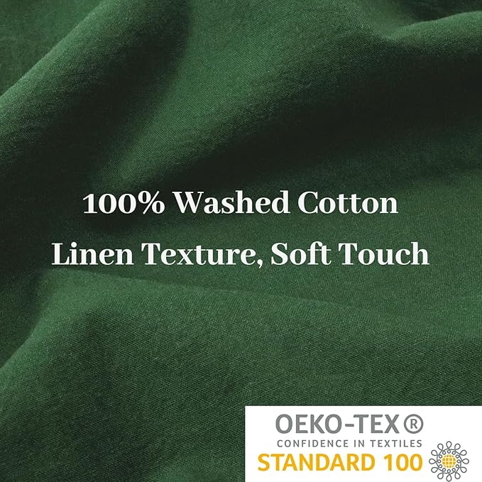 NEXHOME PRO Duvet Cover Set Queen Size Linen Feel Textured Organic Natural 100% - Image 5