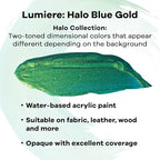 Jacquard Lumiere 8oz Fabric Paint Halo Blue Gold - Image 2
