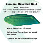 Jacquard Lumiere 2.25oz Fabric Paint Halo Blue Gold - Image 2