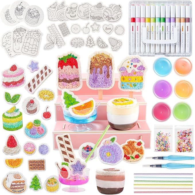 Shuttle Art 105 Pcs Magic Foam Texture Painting Kit Dessert Series: 24 Dessert by ShuttleArt