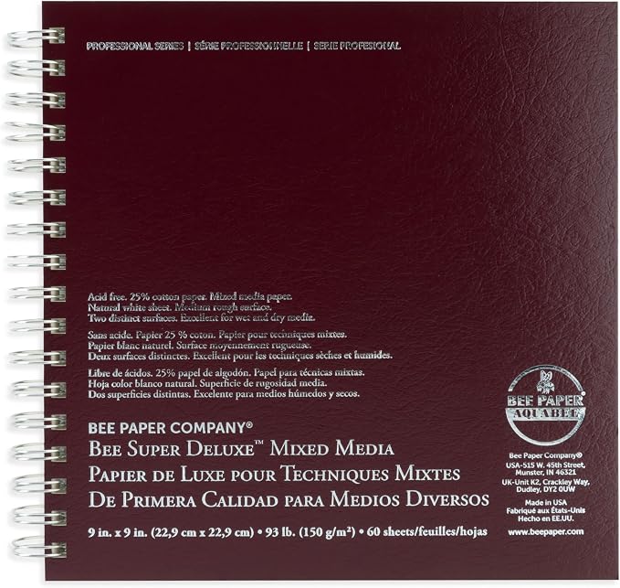 Bee Paper - 9"x 9" Super Deluxe Mixed Media Sketching Pad, 60 Sheets - Image 4