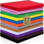 12 Rolls 8"x35" 1.4mm Thick Soft Felt Fabric Sheet 12 Assorted Classic Series by MITINU