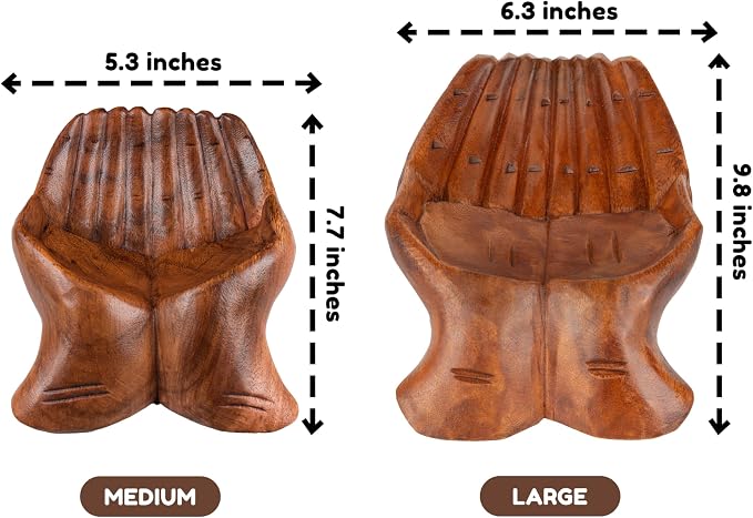 Carved Hands Offering Bowl - Image 2