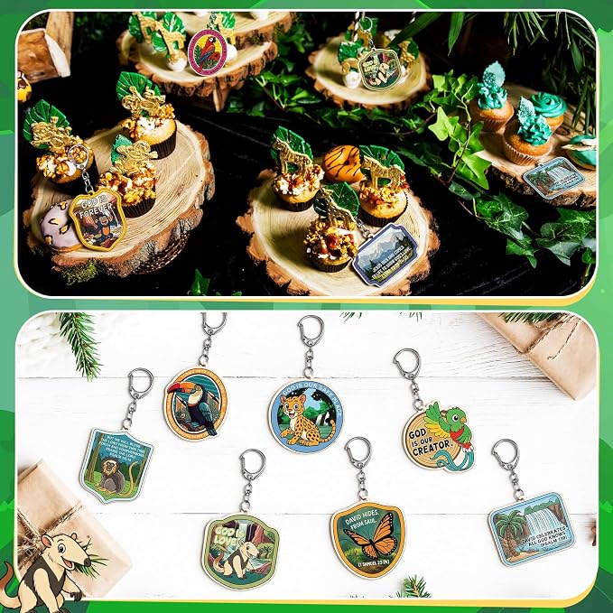 RattanView 24 Pcs 2026 VBS Craft DIY Wooden Rainforest Falls Kits Color Your - Image 5