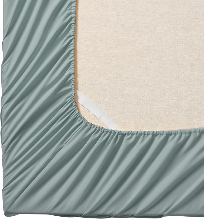 Twin Fitted Sheet Only with Full Elastic & Built in Corner Sheet Straps to - Image 2