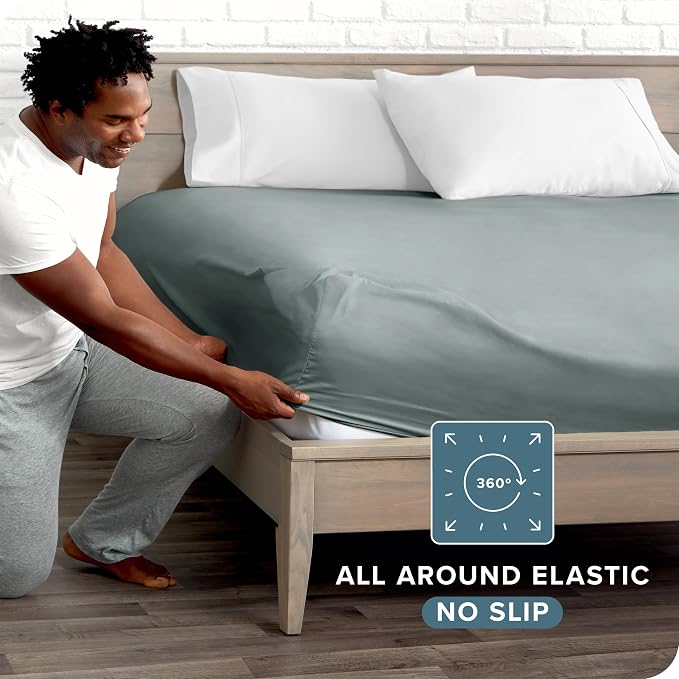 Bare Home Fitted Bottom Sheet Twin Extra Long Size - Image 3