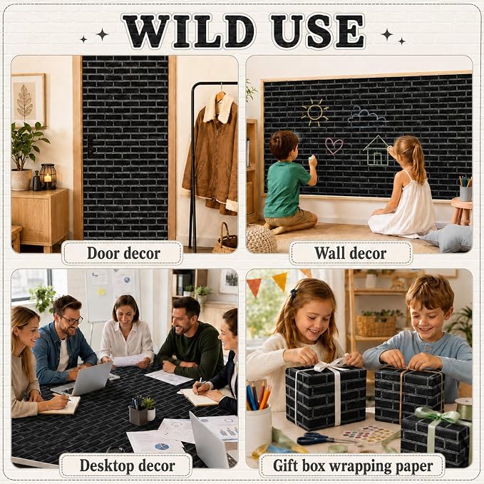 Black Brick Bulletin Board Roll Non-Woven Fabric Poster 16in X 12ft | Back to - Image 6