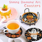 8 PCS Halloween Diamond Art Coasters Kits Diamond Painting Coaster | Diamond - Image 5