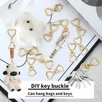 24 Pcs Heart Swivel Spring Clasps，Metal Spring Key Chain Hook Clasps，Clip - Image 4