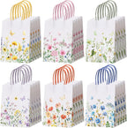 Gaillty 24 Pcs Wildflower Paper Gift Bags 6 Styles, Floral Goodie Bags by Unknown
