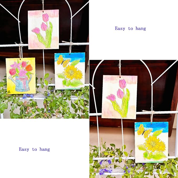 Piatoeke 16PCS 5.9×4.7in Unfinished Wood Craft to Paint, Fun Things to Paint - Image 7