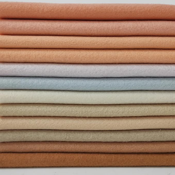 XSEINO 12 Rolls 8"x35" 1.4mm Thick Soft Felt Fabric Sheet 12 Assorted Nude Tone - Image 2