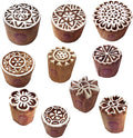 Henna Print Stamps Classy Small Round Shape Wooden Blocks Htag2155 by RoyalKraft
