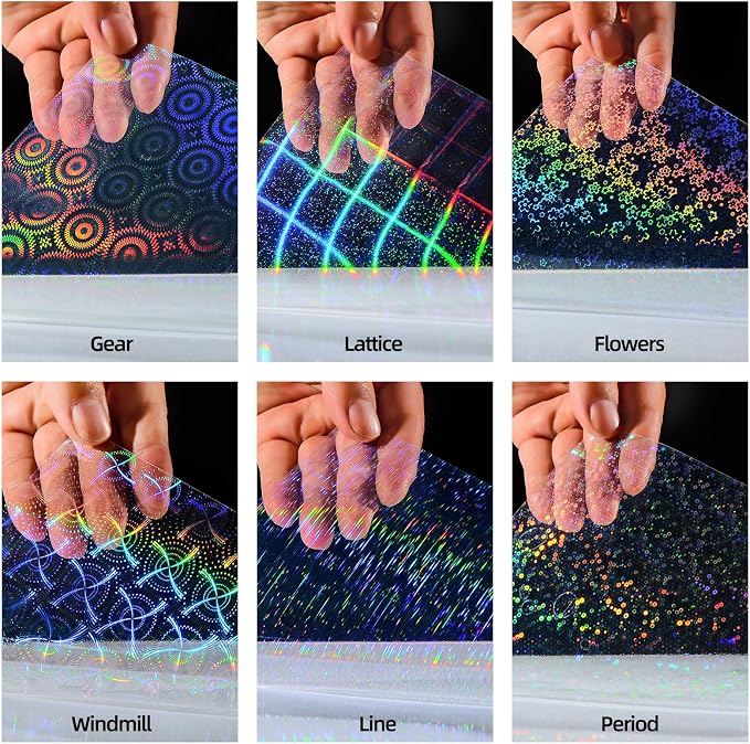 36 Sheets Holographic Laminate Sheets 8.5x11 Inch Self Adhesive 6 Patterns | - Image 3