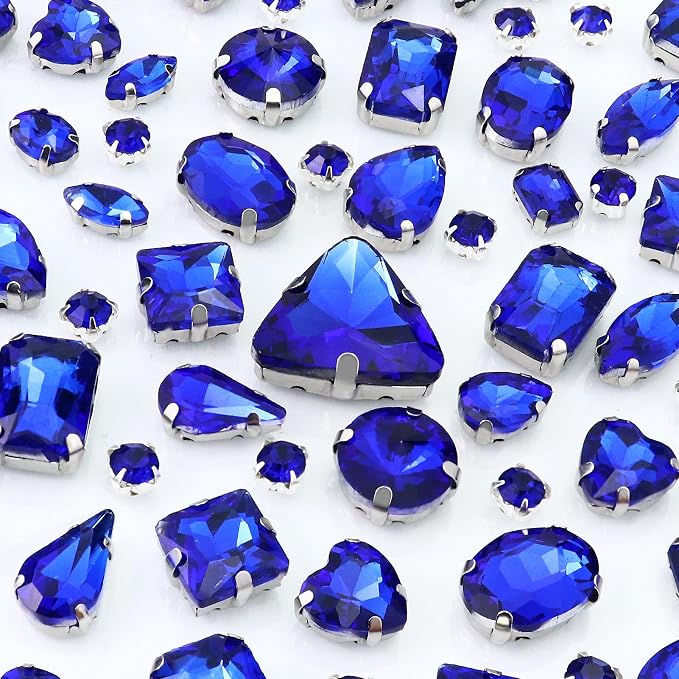 Dowarm Sew on Rhinestones 104 PCS Mixed Shapes Glass Sew on Crystals by Dowarm