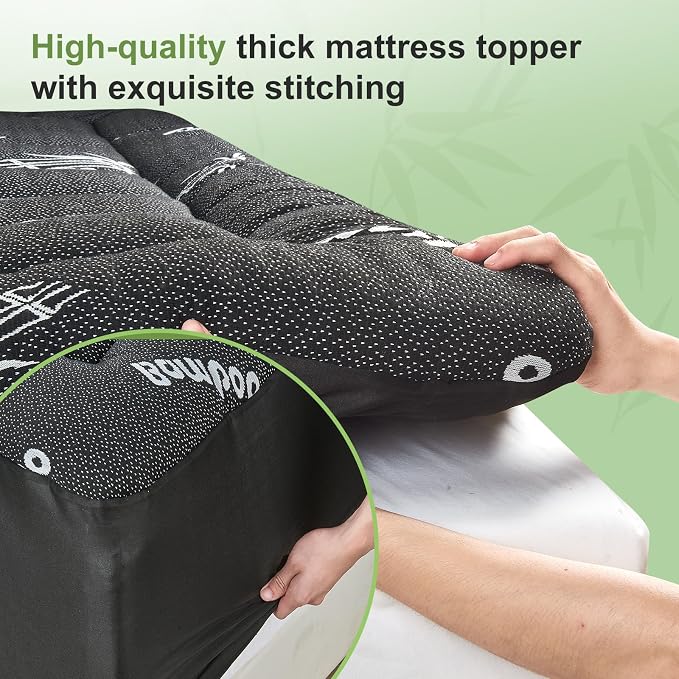 Full Size Mattress Topper Viscose Derived from Bamboo, Soft Thick Pillow Top - Image 5