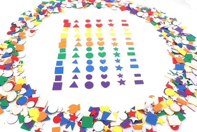 OISAKLD 780+ EVA Foam Sticker Shapes Stick-On Shapes in 6 Designs EVA Craft Foam - Image 4