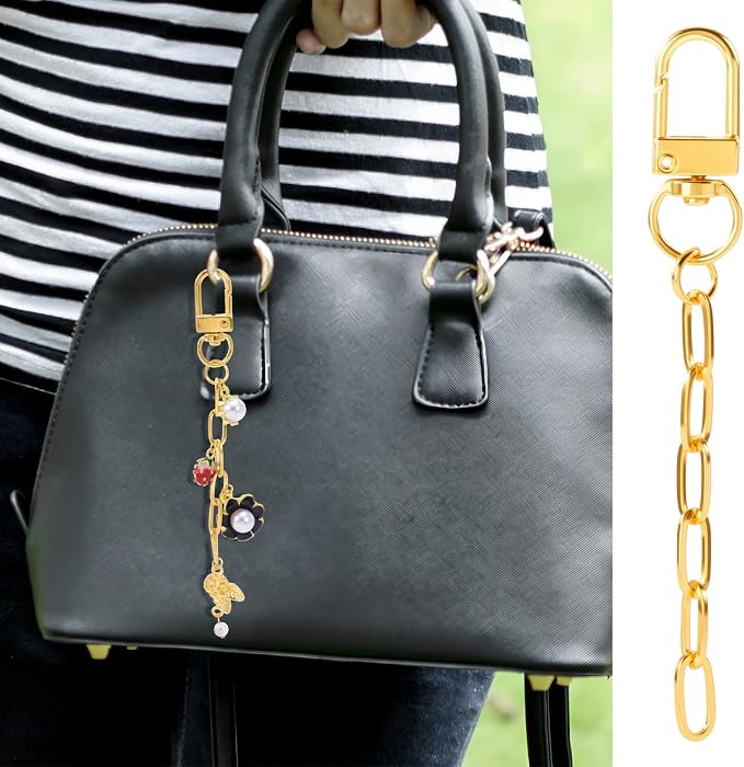 20pcs Gold Keychain Making Kit, Key Ring Swivel Snap Hook Chains, Extender - Image 6