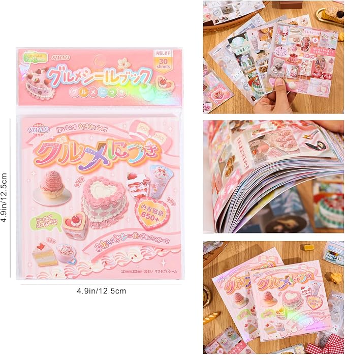 Girl's Japanese Retro Sticker Book, Food and Daily Life Theme - Image 3