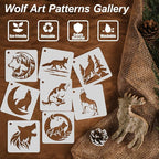 Wolf Stencils for Painting, Wildlife & Forest Scene Patterns, for Canvas Art - Image 3