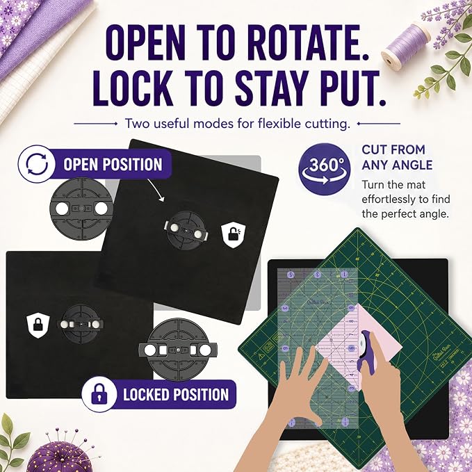 The Quilted Bear Rotating Cutting Mat 7" x 7" - Image 6