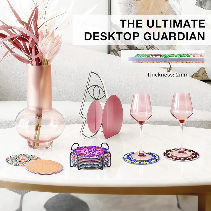 Mandala Diamond Art Painting Coasters Kit - Image 5