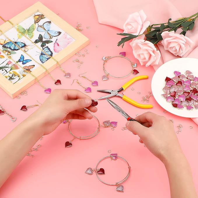 SANNIX 90Pcs Valentine's Day Heart Charms - Image 3