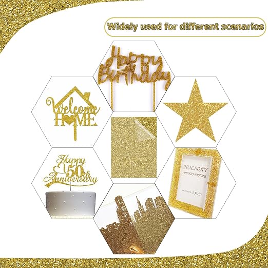 2 Pack 12'' x 16'' Glitter Gold Acrylic Sheet, 3mm Thick Acrylic Plastic Sheets - Image 6