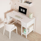 Lufeiya White Small Desk with Drawers - Image 2