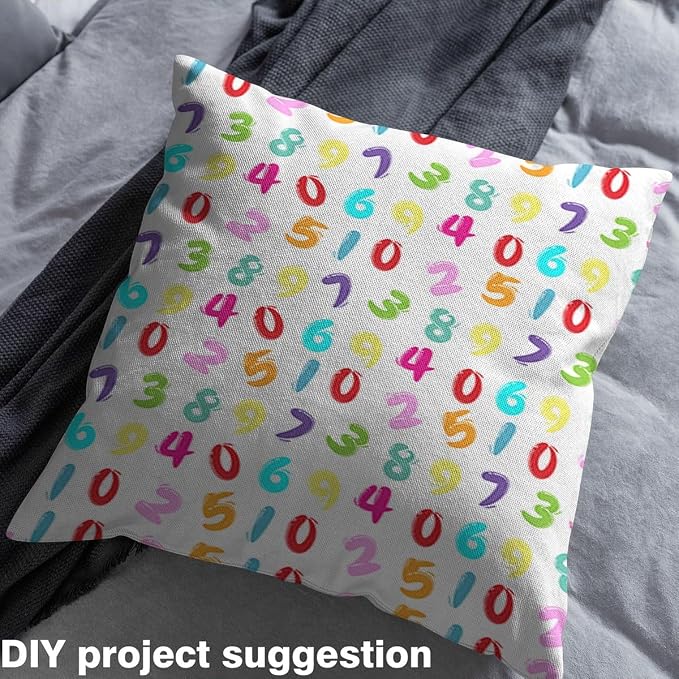 Cartoon Digit Fabric by The Yard, Colorful Digital Print Flannel Polyester - Image 3