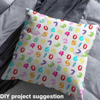 Cartoon Digit Fabric by The Yard, Colorful Digital Print Flannel Polyester - Image 3