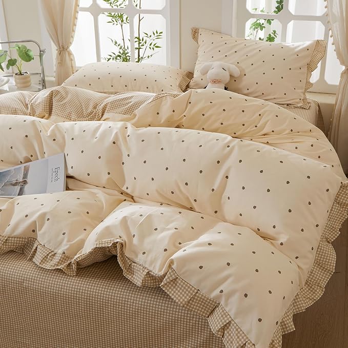 mixinni Floral Duvet Cover Set Queen Size – 100% Cotton 3-Piece Bedding Set - Image 7