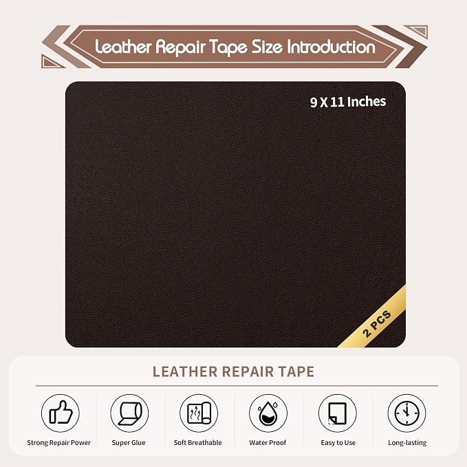 KING MOUNTAIN Leather Repair Patch, 2 Packs 9 x 11 Inches self Adhesive Leather - Image 4